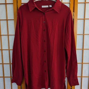 Cranberry Red Button-Up